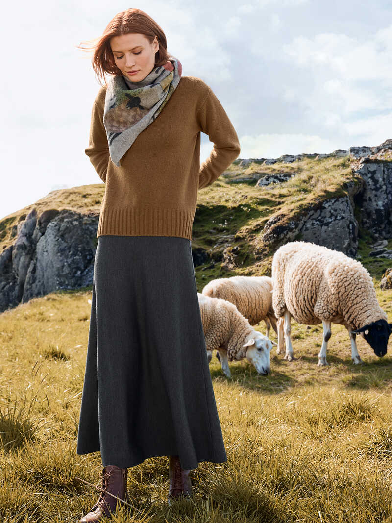 Produktbild zu Midi-Strickrock Merinowolle