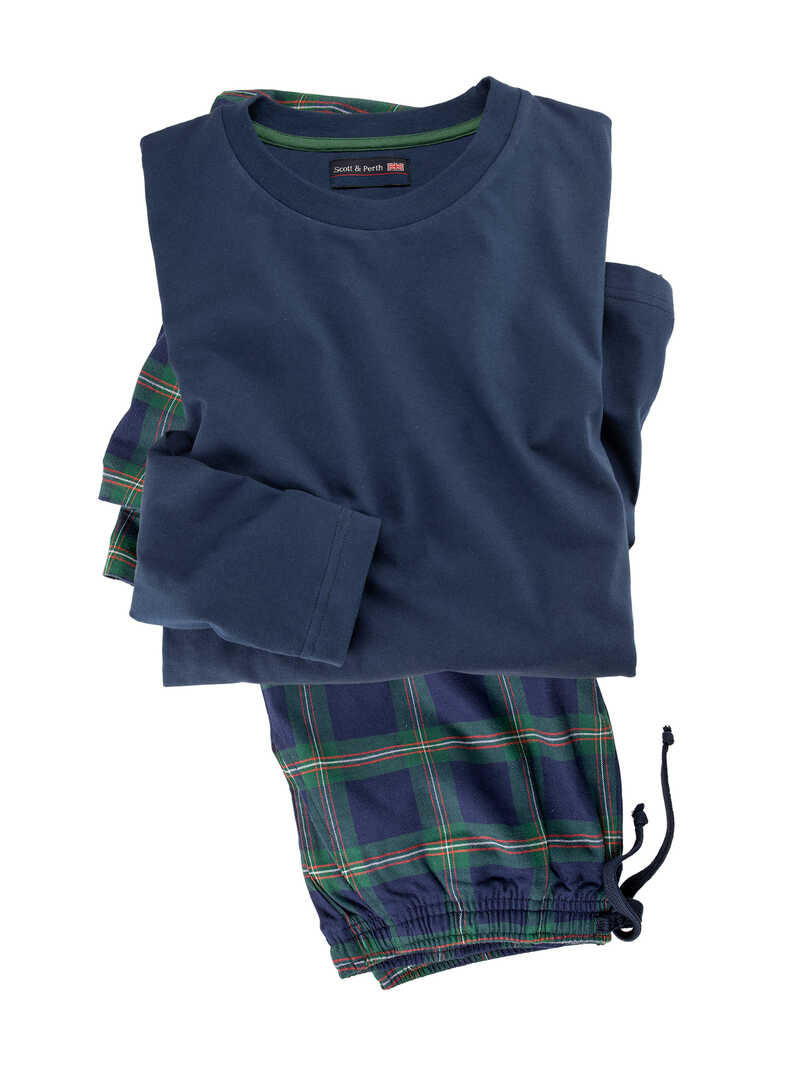Herrenpyjama British Check