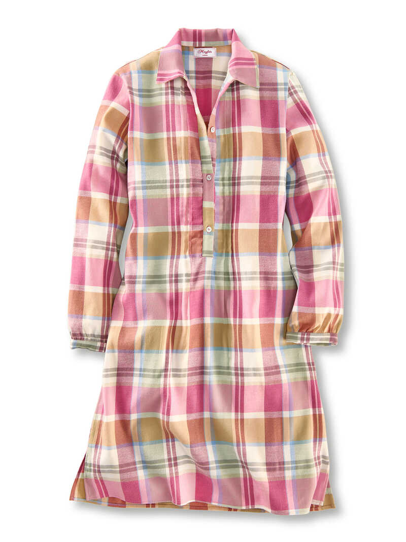 Damen-Flanell-Schlafshirt im Madraskaro