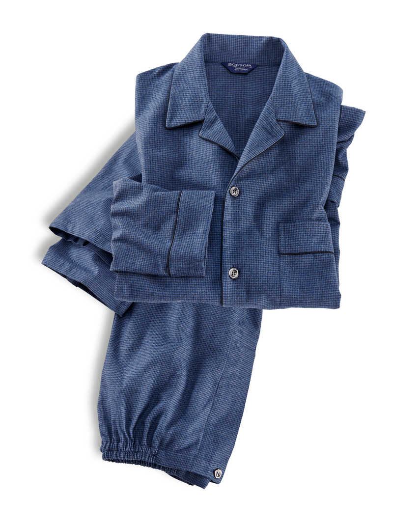 Herren-Flanellpyjama mit Hahnentrittmuster