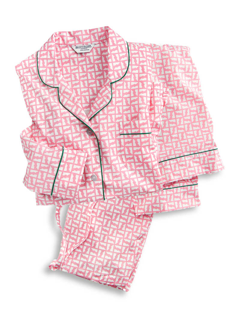 Damenpyjama Tea Rose mit Grafikprint