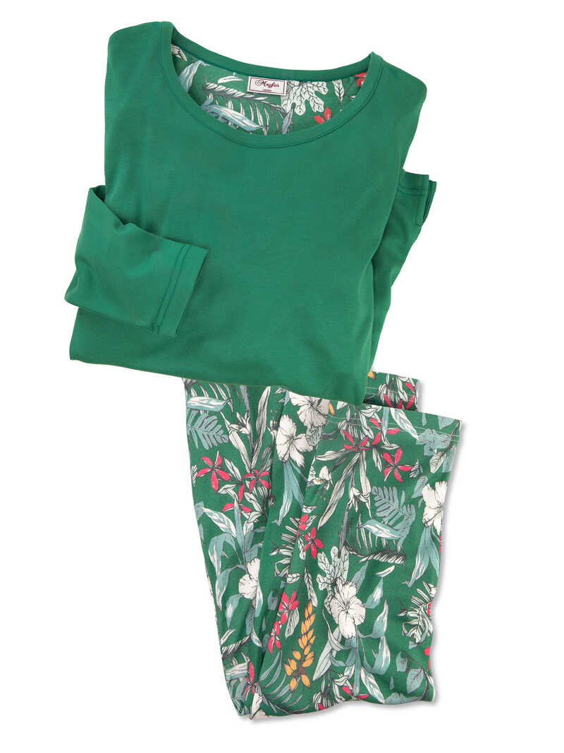 Produktbild zu Winter-Pyjama mit Blumenhose