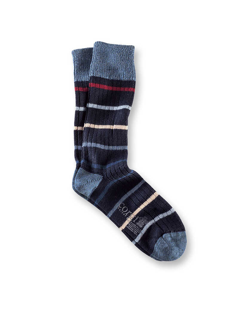 Herrensocken mit blauen Streifen