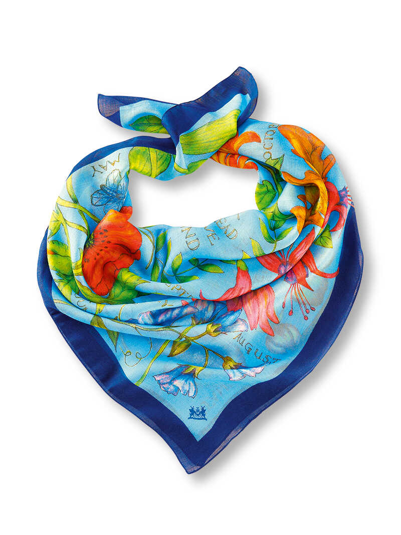 Blaues Schaltuch fr Damen