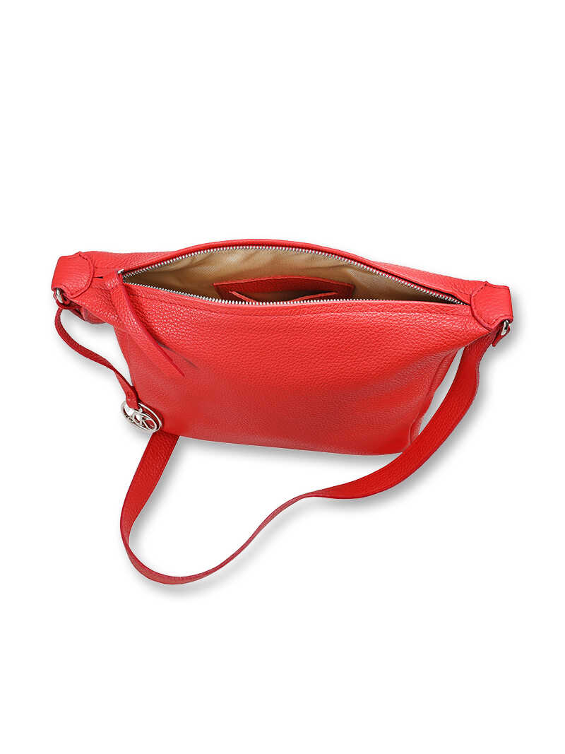 Rote Lederhandtasche für Damen