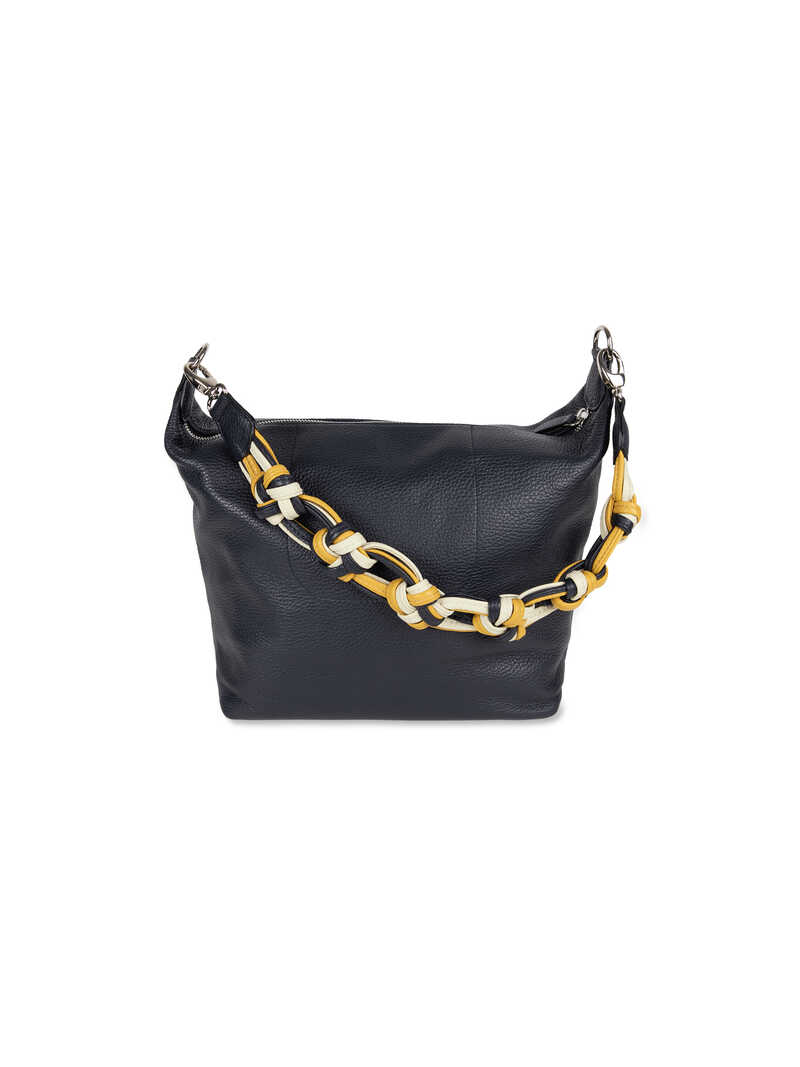 Leder-Handtasche mit geflochtenem Riemen