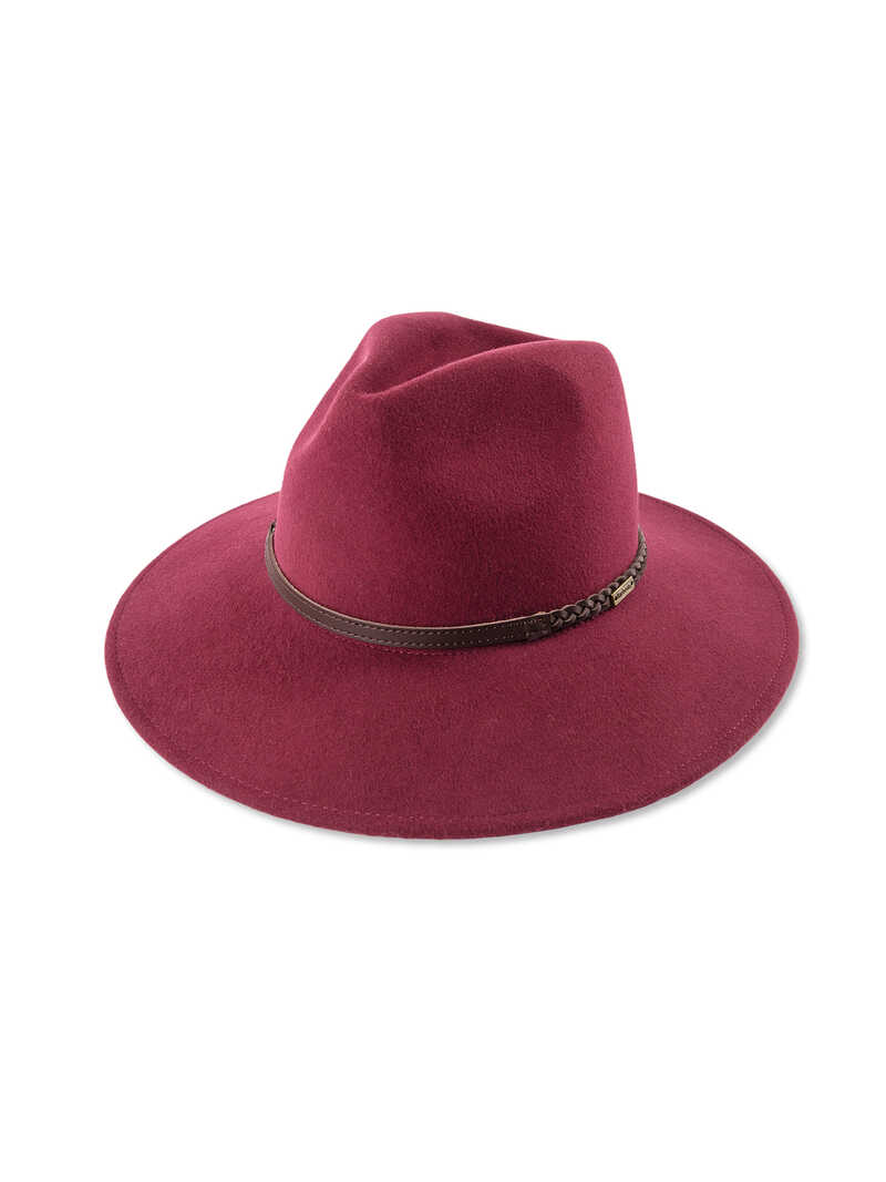 Roter Fedora Filzhut mit Lederband