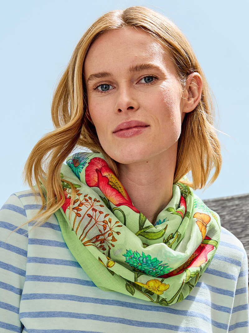 Groer Loopschal mit Blumen