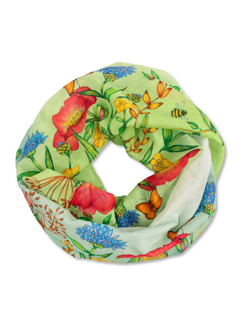 Groer Loopschal mit Blumen