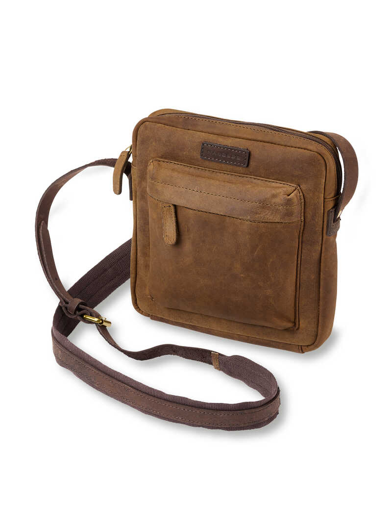 Schultertasche aus Sattelleder