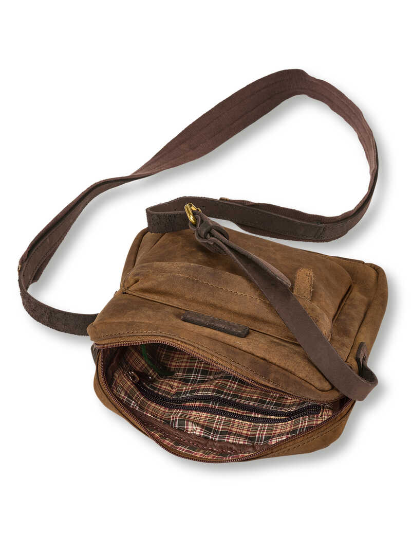 Schultertasche aus Sattelleder