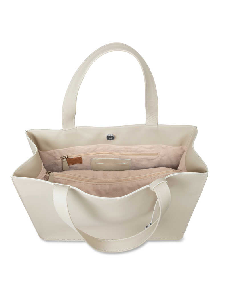 Weie Ledertasche