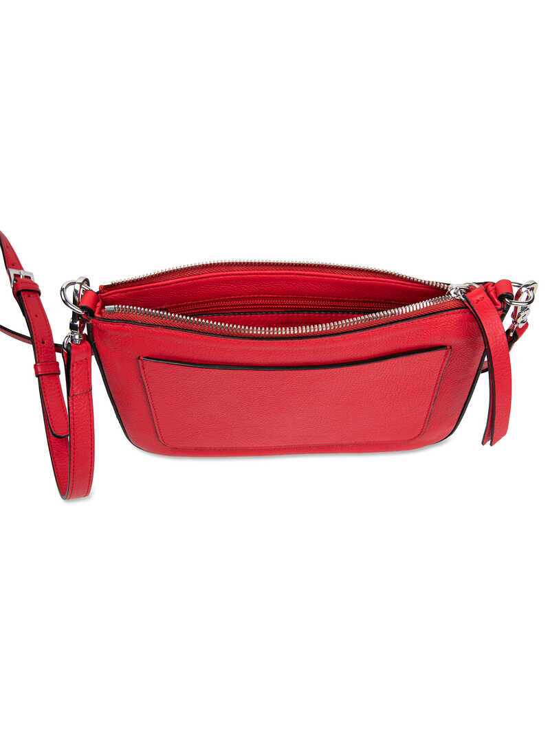 Rote Leder-Umhngetasche