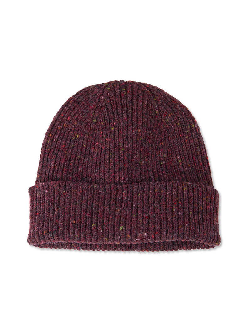 Produktbild zu Rote Strickmtze Donegalgarn