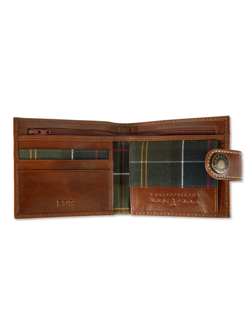 Leder-Geldbörse mit Tartanfutter