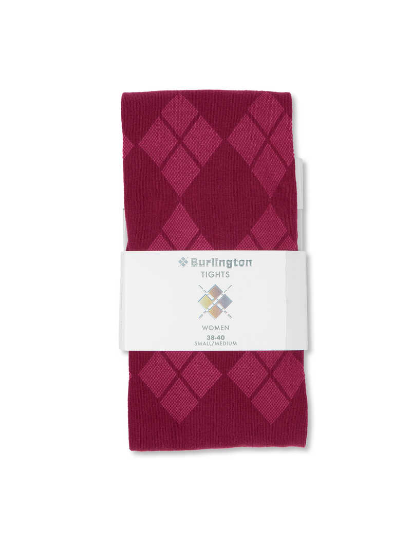 Produktbild zu Rote Strick-Strumpfhose mit Argylemuster