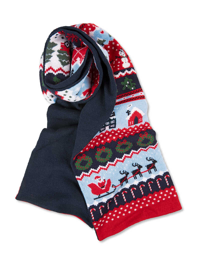 Weihnachtsschal aus reiner Wolle