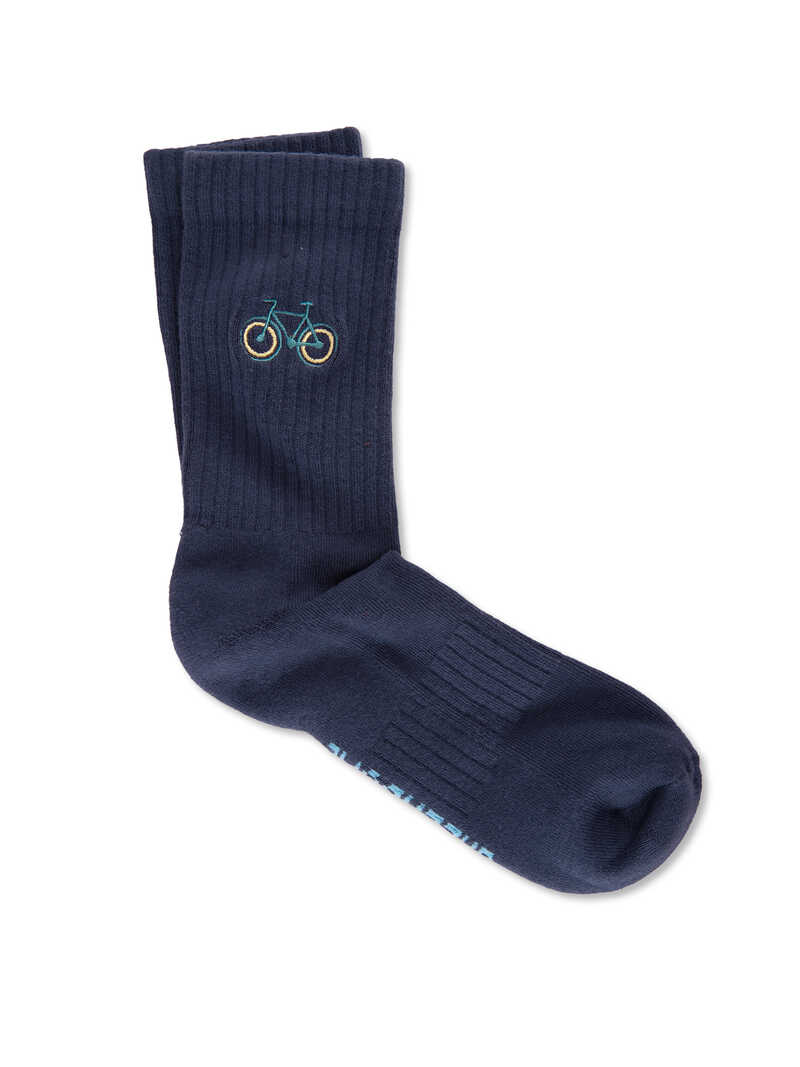 Produktbild zu Blaue Sportsocken Bike Vintage