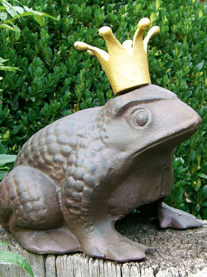 Gartenfigur Frosch aus Gusseisen