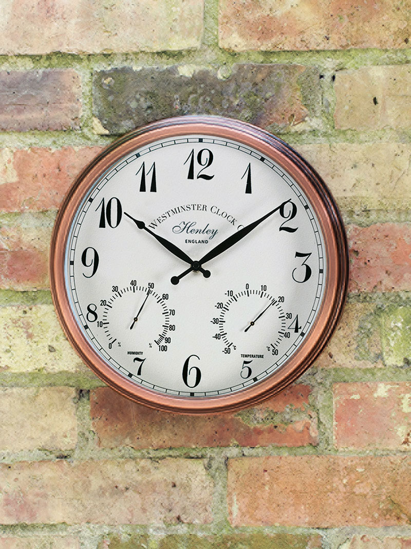 Wanduhr Henley mit Anzeige fr Temperatur und Luftfeuchtigkeit