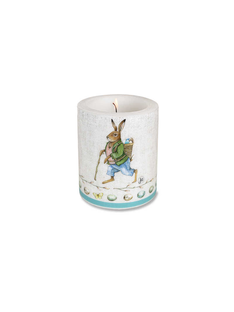 Windlicht-Kerze 'Edward Rabbit' mit Hasenmotiv