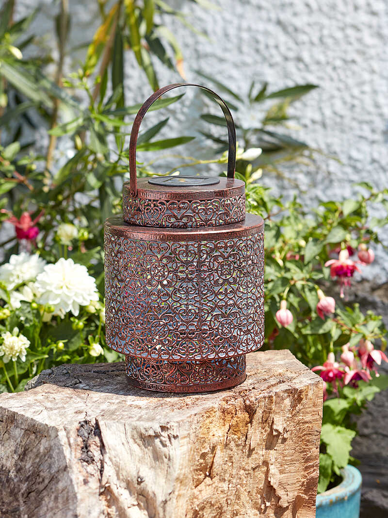 Solar-Gartenlaterne Tangier mit Ornamentmuster