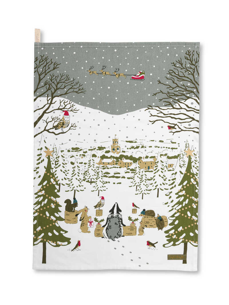 Geschirrtuch mit Weihnachtsmotiv Festive Forest