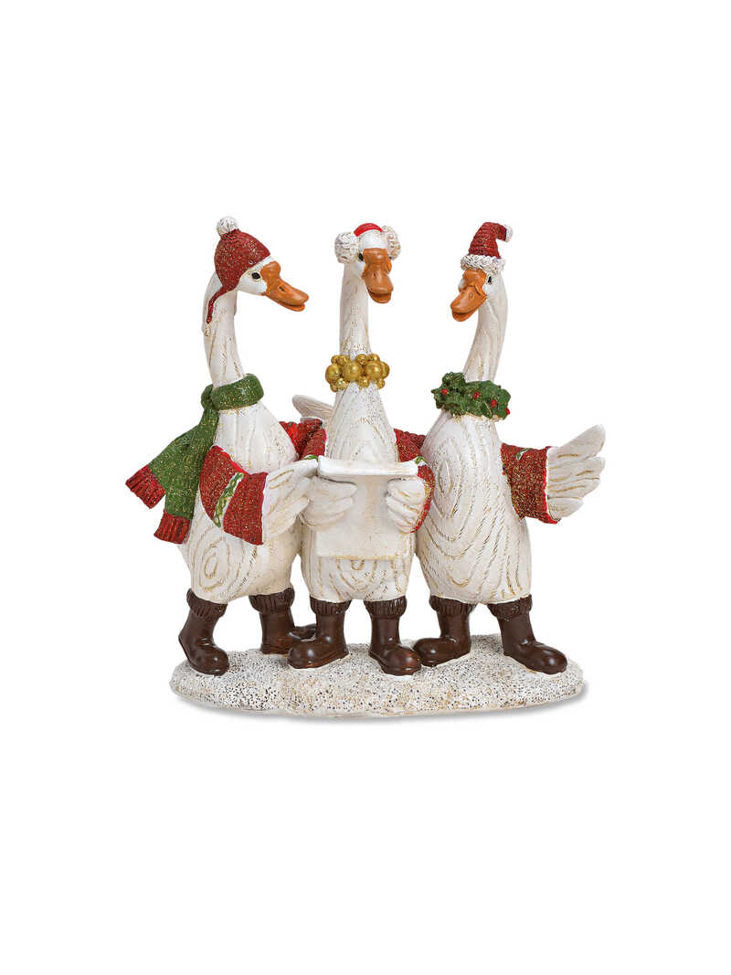 Dekofiguren Gnse singen Christmas Carrols