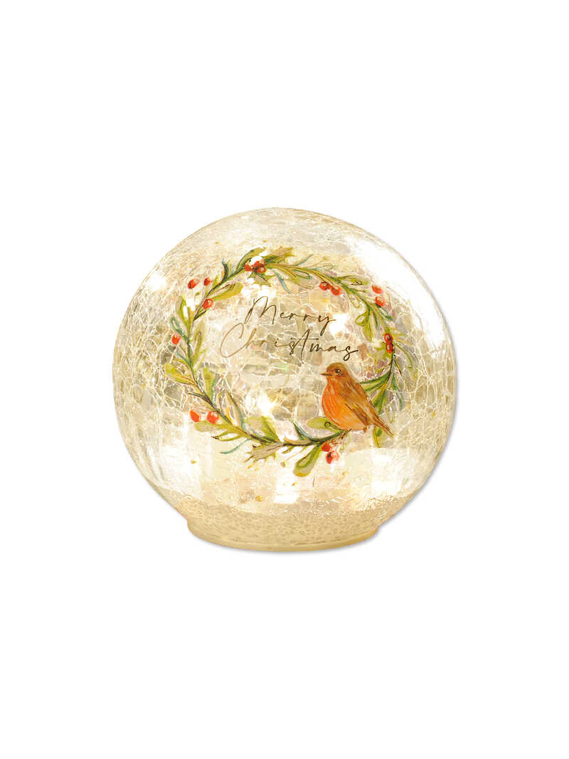 Weihnachts-Leuchtkugel mit Rotkehlchen