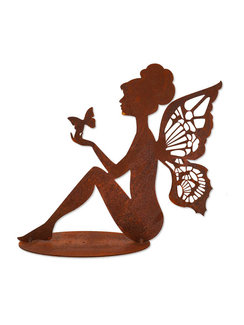 Elfe Metallfigur Edelrostoptik