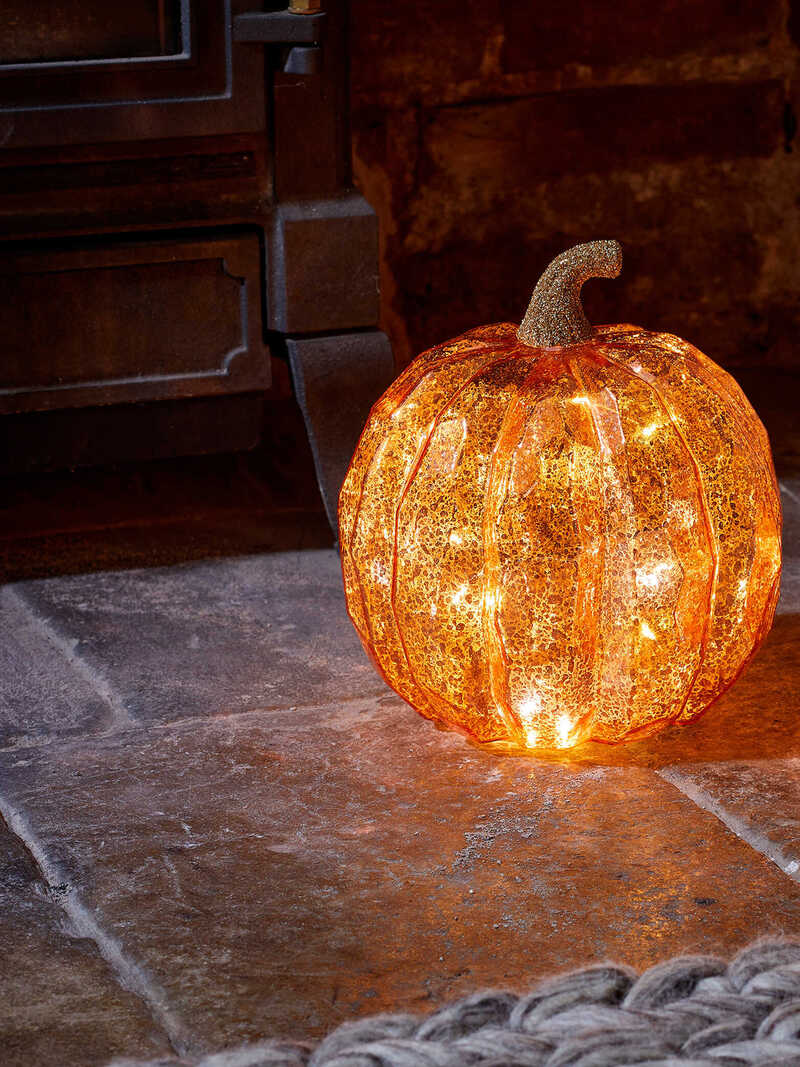 Produktbild zu Groe Krbis-Leuchte Golden Pumpkin