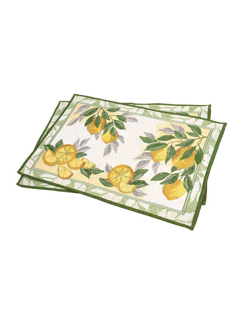 Tischset-Set mit gelben Zitronen