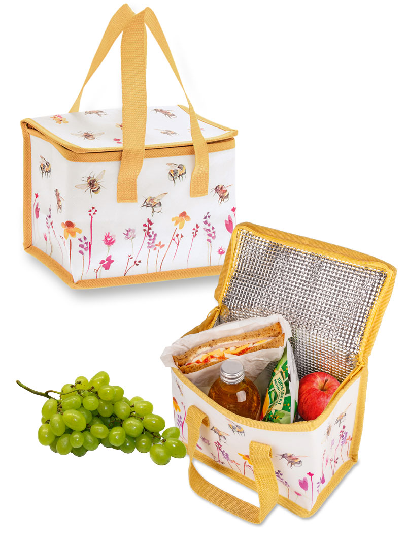 Kleine Khltasche mit Bienen und Blumen