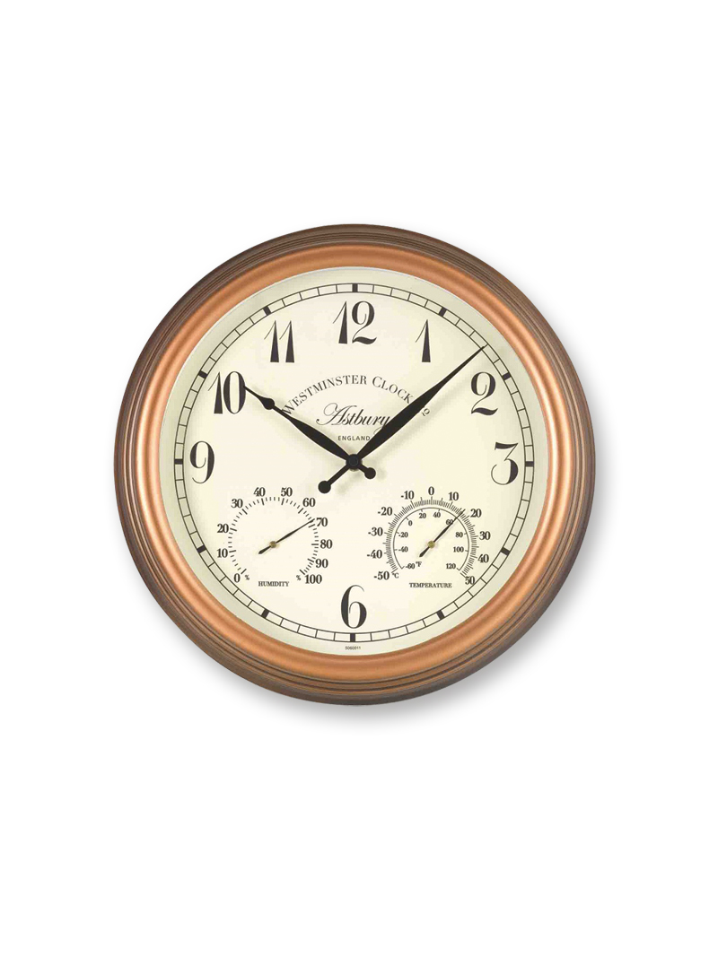 Wanduhr mit Temperaturanzeige und Luftfeuchtigskeitsmesser