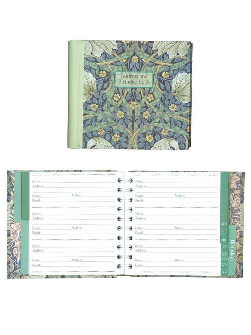 Adressbuch Pimpernel mit William Morris Motiv