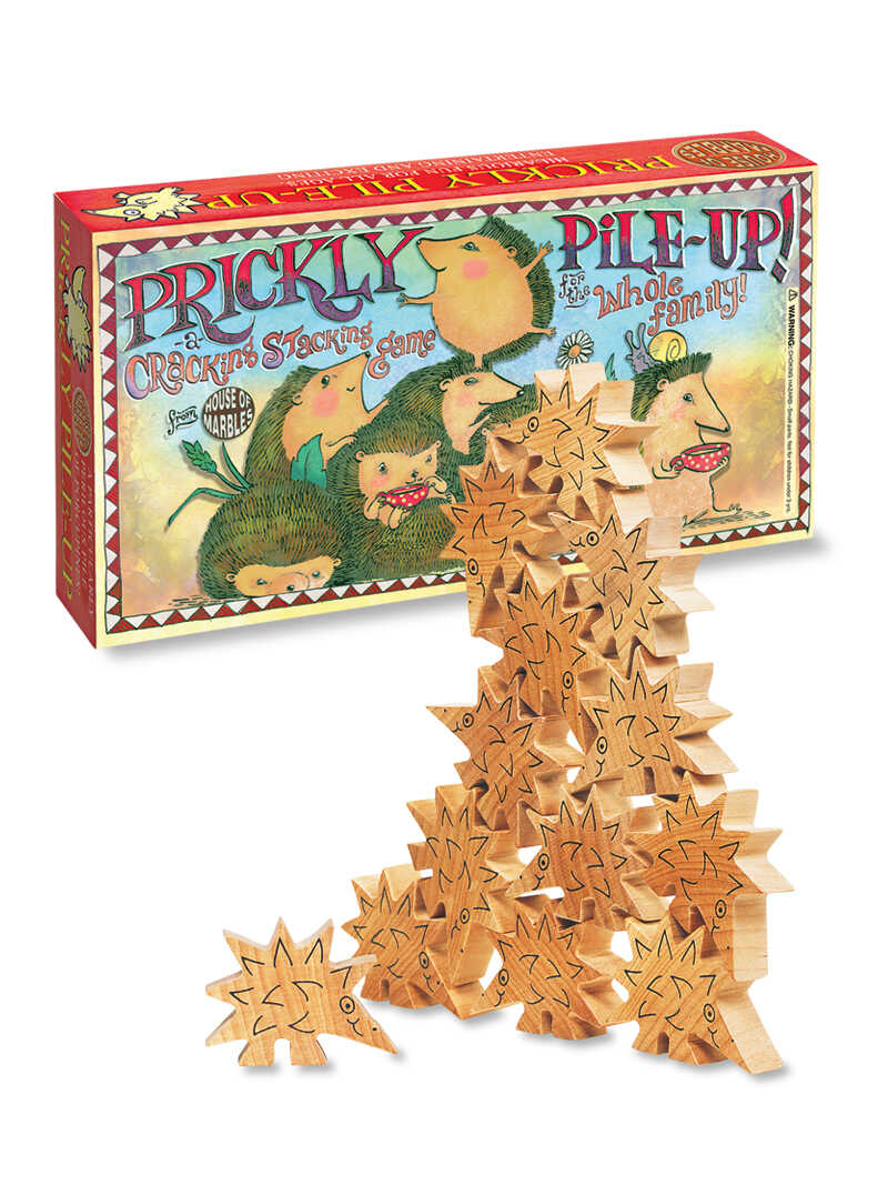 Produktbild zu Stapel-Spiel mit 16 Holz-Igeln