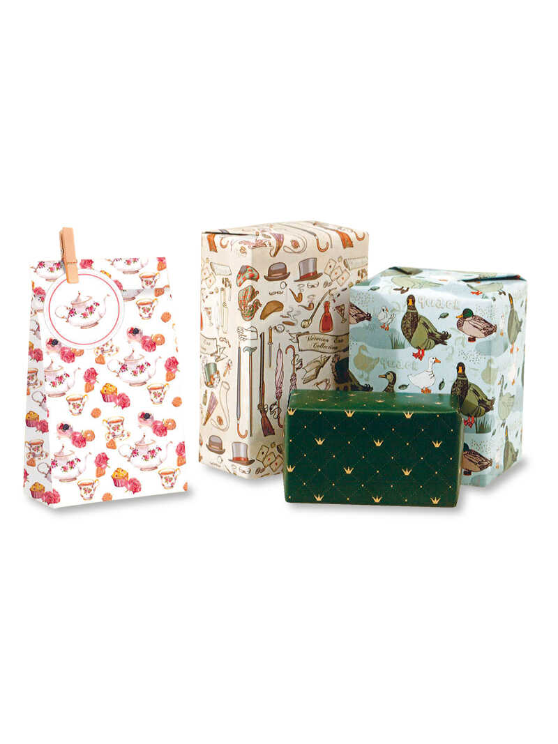 Geschenkpapier-Set mit britischen Motiven