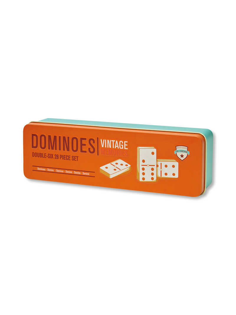 Produktbild zu Domino-Spiel mit 28 Dominosteinen in Metallbox