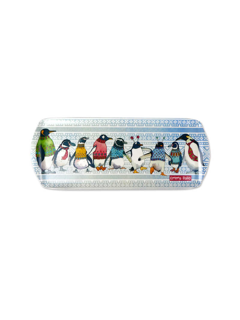 Mini-Tablett fr Tee und Kekse mit Pinguinen
