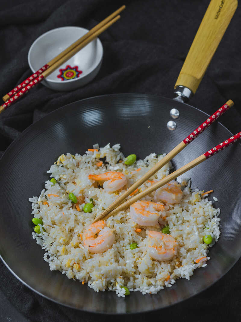 Alternatives Bild 1 zu Wok-Pfanne aus Carbonstahl Durchmesser 30 cm