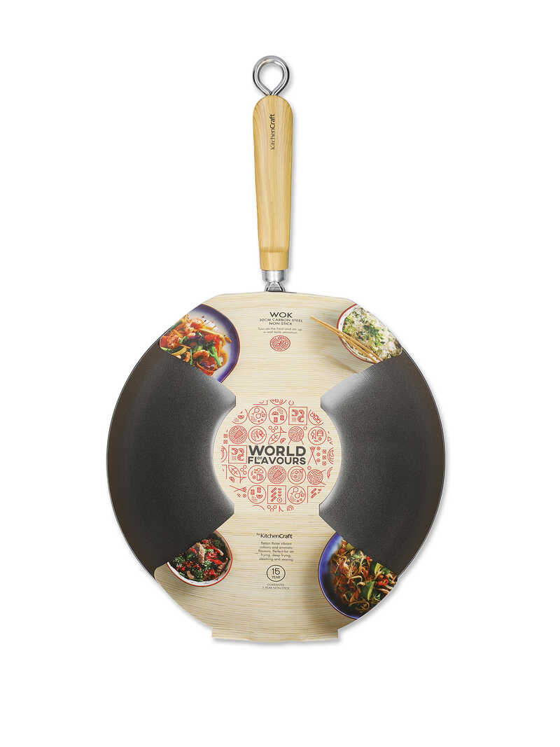 Alternatives Bild 3 zu Wok-Pfanne aus Carbonstahl Durchmesser 30 cm