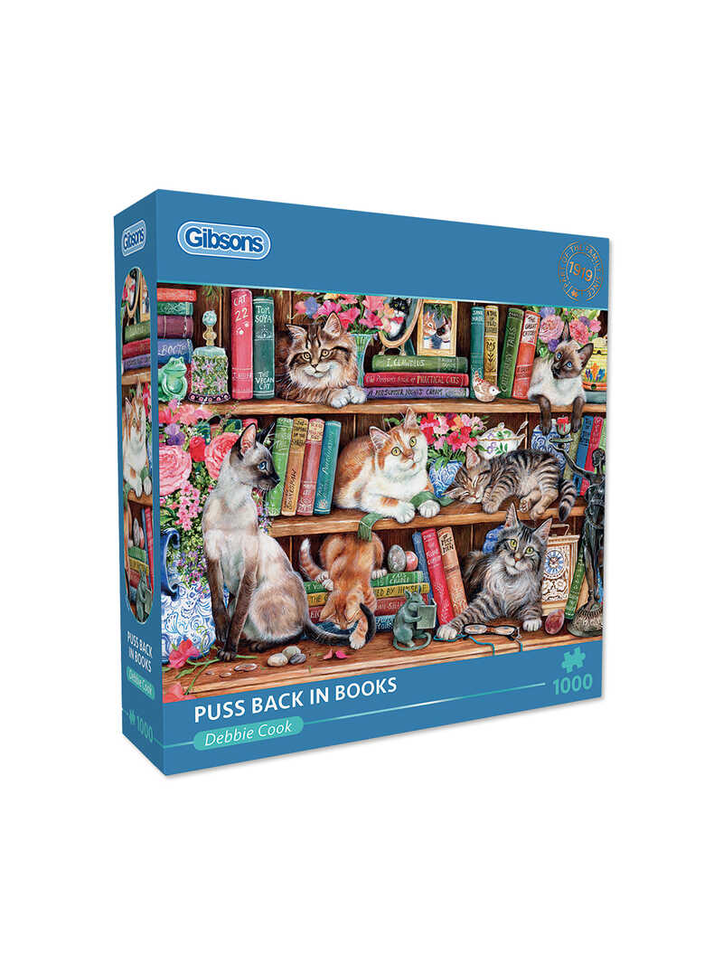 1000-Teile-Puzzle Katzen im Bcherregal