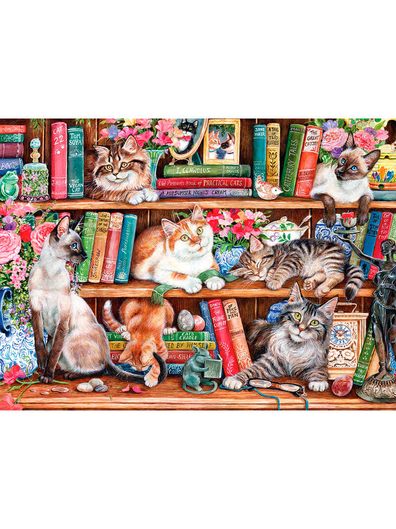 1000-Teile-Puzzle Katzen im Bcherregal