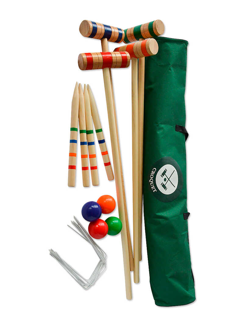 Krocket-Set aus Holz fr 4 Spieler