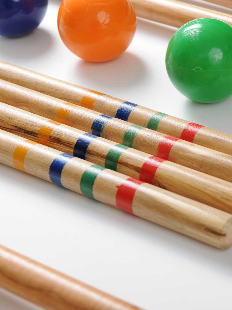 Krocket-Set aus Holz fr 4 Spieler