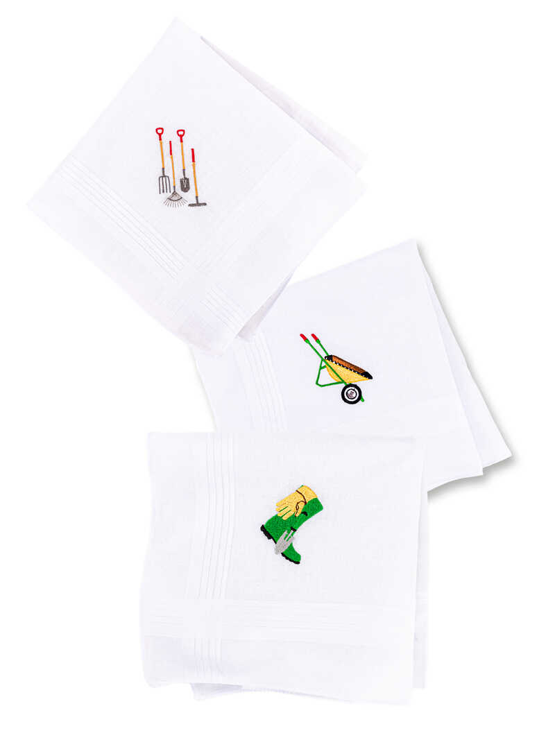 Alternatives Bild 1 zu 3er-Set Stofftaschent�cher mit Stickerei