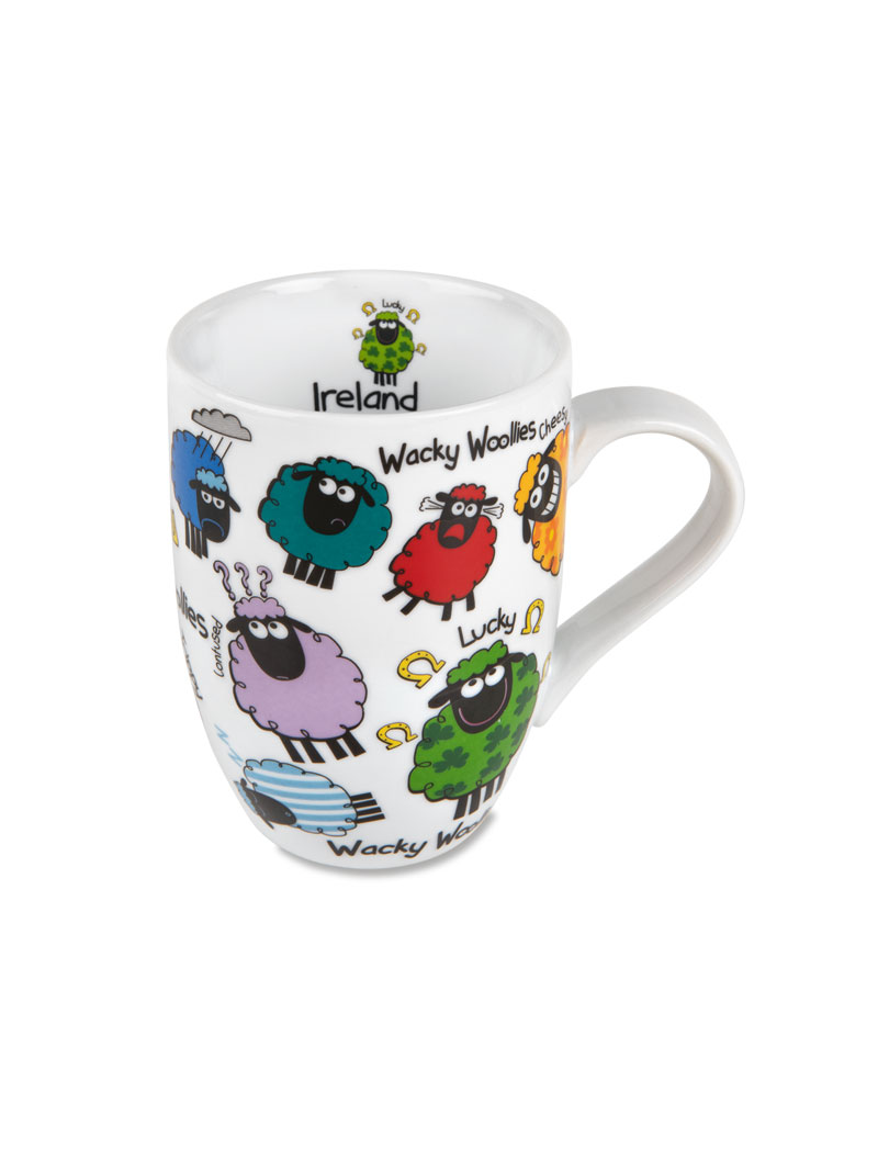 Kaffeebecher Wacky Woollies mit bunten Schafen