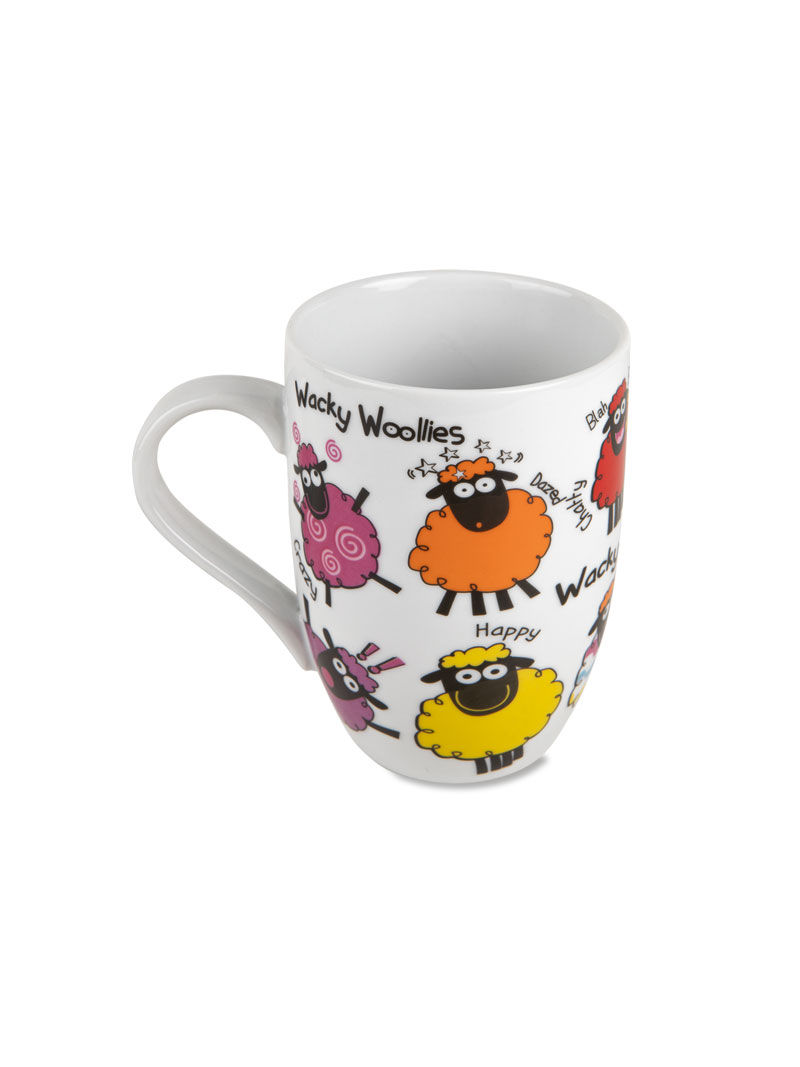 Kaffeebecher Wacky Woollies mit bunten Schafen