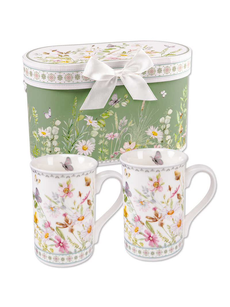 Produktbild zu Becher-Set Tea in the Garden New Bone China mit Wildblumen