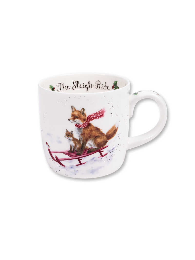 Produktbild zu Weihnachts-Becher mit Fuchs und Rotkehlchen